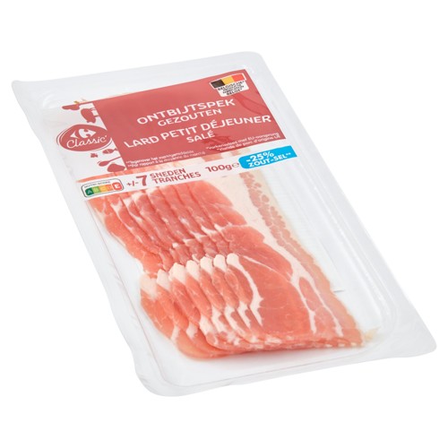 Carrefour Classic'' Lard Petit Déjeuner Salé 100 g
