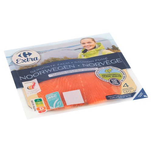 Filière Qualité Carrefour Extra Saumon Fumé Norvège 4 Tranches 140 g