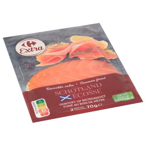 Carrefour Extra Saumon Fumé Écosse 2 Tranches 70 g