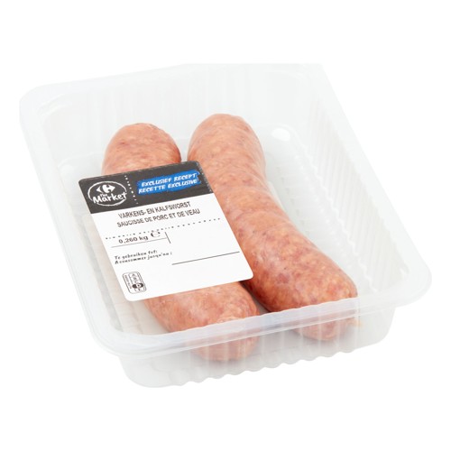 Carrefour The Market Recette Exclusive Saucisse de Porc & Veau 0.260kg