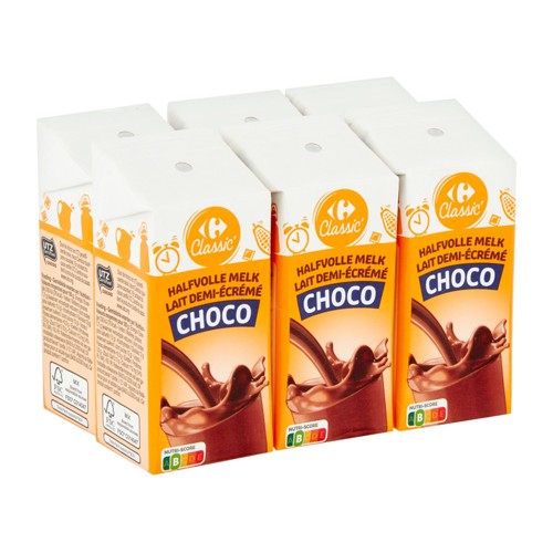 Carrefour Classic'' Lait Demi-Écrémé Choco 6 x 200 ml