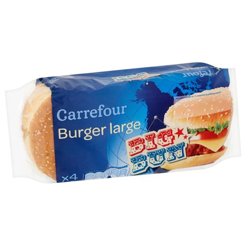 Carrefour 4 Big Bun Burger Large 330 g