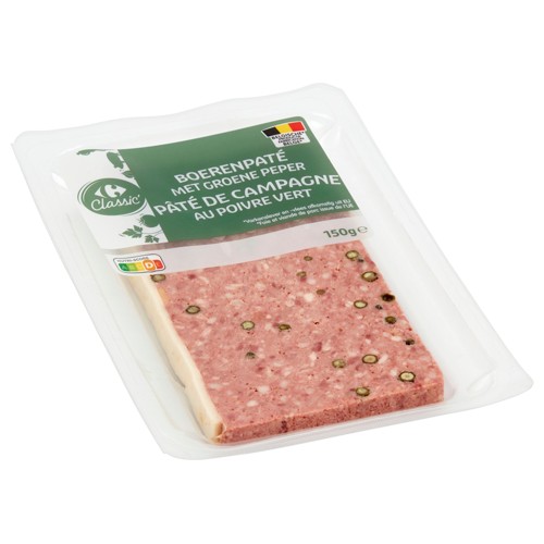 Carrefour Classic'' Pâté de Campagne au Poivre Vert 150 g