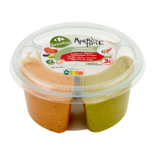 Carrefour Sensation Apero Time Houmous Basilic, Olives, Tomates 210g