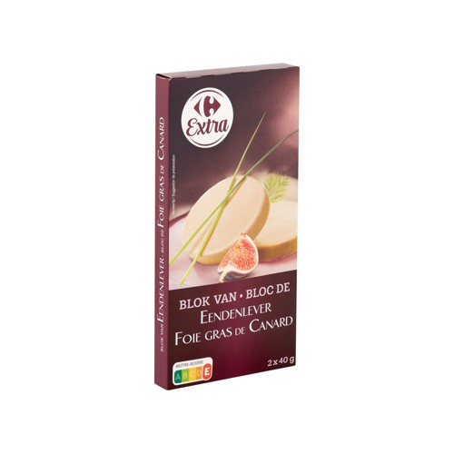 Carrefour Extra Bloc de Foie Gras de Canard 2 x 40 g