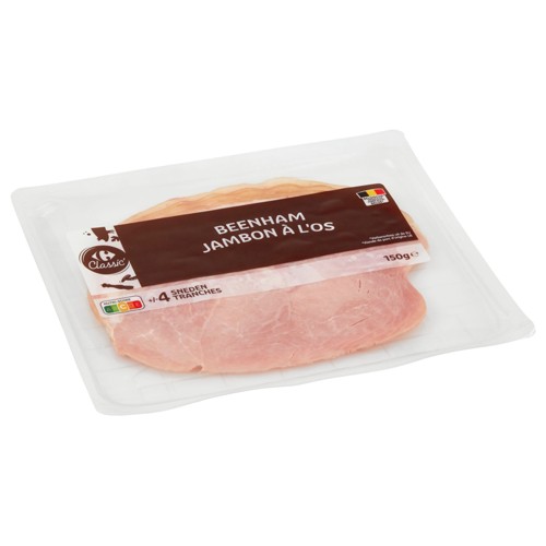 Carrefour Classic'' Jambon à l''Os 4 tranches 150 g