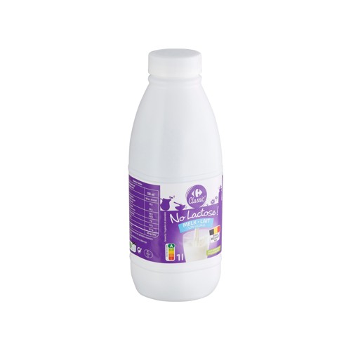 Carrefour Classic'' No Lactose ! Lait 1.2% M.G. 1 l