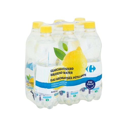 Carrefour Eau Aromatisée Pétillante Citron & Verveine 6 x 50 cl