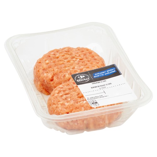 Carrefour Burger de Poulet 2 Pièces 0.250 kg