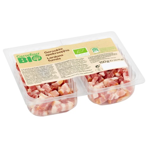 Carrefour Bio Lardons Fumés 2 x 75 g