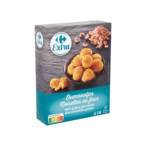 Carrefour Extra Noisettes au Four aux Crevettes Grises 16 x 16 g
