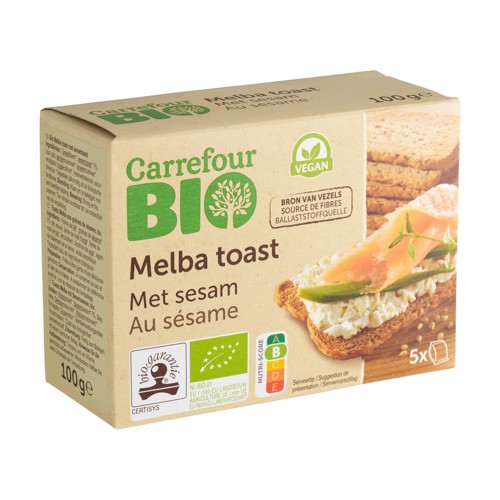 Carrefour Bio Melba Toast au Sésame 100 g