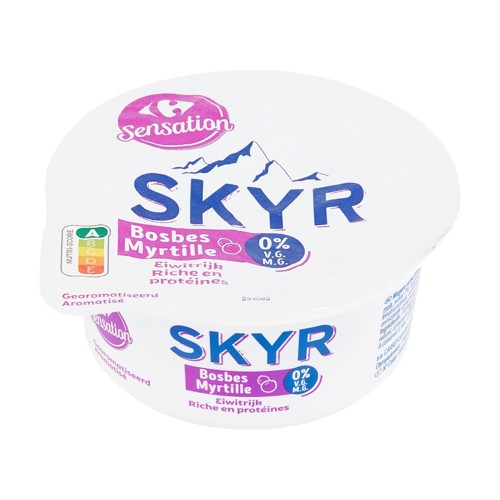 Carrefour Sensation Skyr Myrtille 0% M.G. 150 g
