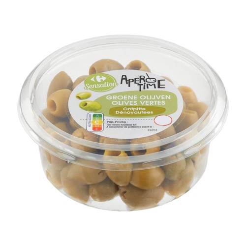 Carrefour Sensation Apero Time Olives Vertes Dénoyautées 150 g
