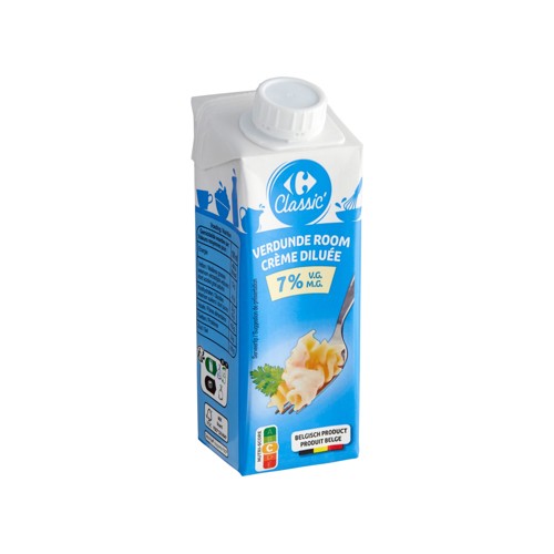 Carrefour Classic'' Crème Diluée 7% M.G. 250 ml