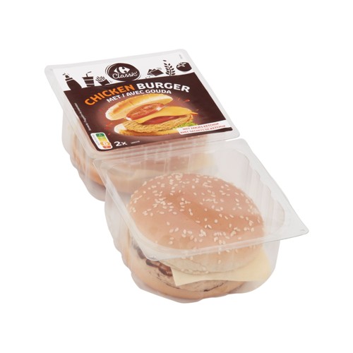 Carrefour Classic'' Chicken Burger avec Gouda 2 Pièces 270 g
