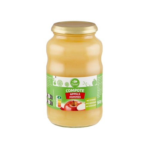 Carrefour Classic'' Compote Pommes avec Morceaux 560 g