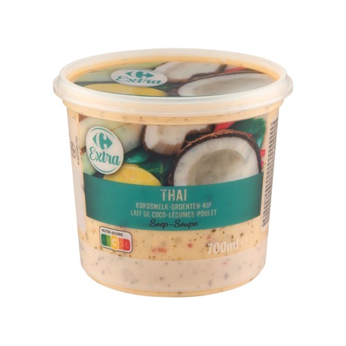 Carrefour Extra Thai Lait de Coco-Légumes-Poulet Soupe 700 ml