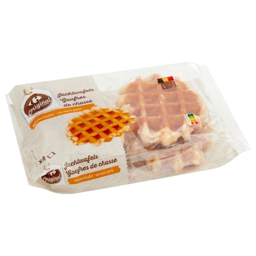 Carrefour Original Gaufres de Chasse au Sucre Perlé 4 Pièces 360 g
