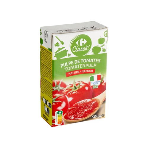 Carrefour Classic'' Pulpe de Tomates Nature 500 g