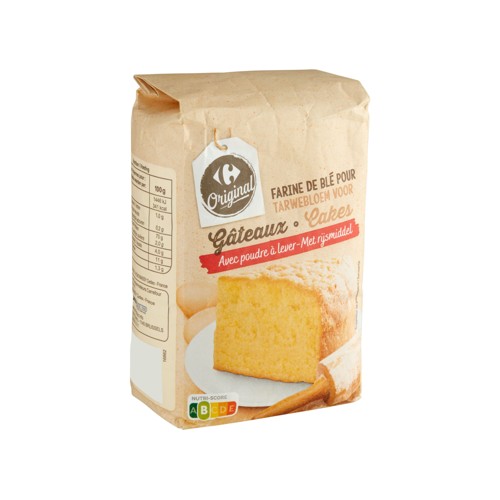 Carrefour Original Farine de Blé pour Gâteaux avec Poudre à Lever 1 kg