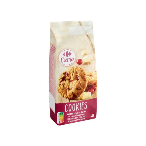 Carrefour Extra Cookies Chocolat Blanc & Canneberges 8 Pièces 200 g