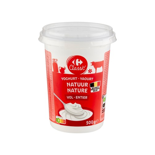 Carrefour Classic'' Yaourt Nature Entier 500 g