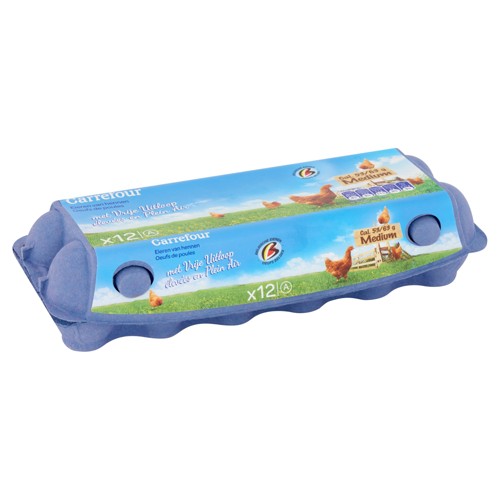 Carrefour Oeufs de Poules Élevées en Plein Air Medium 12 Pièces