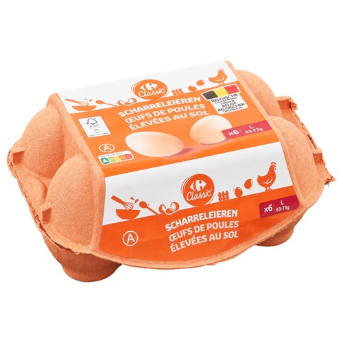 Carrefour Classic'' ufs de Poules Élevées au Sol L 6 Pièces