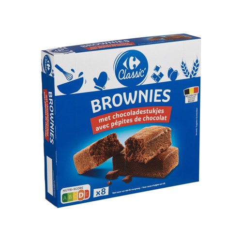 Carrefour Classic'' Brownies avec Pépites de Chocolat 8 x 30 g