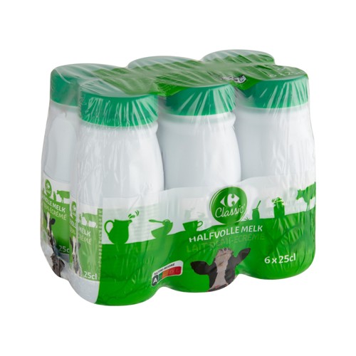 Carrefour Classic'' Lait Demi-Écrémé 6 x 25 cl