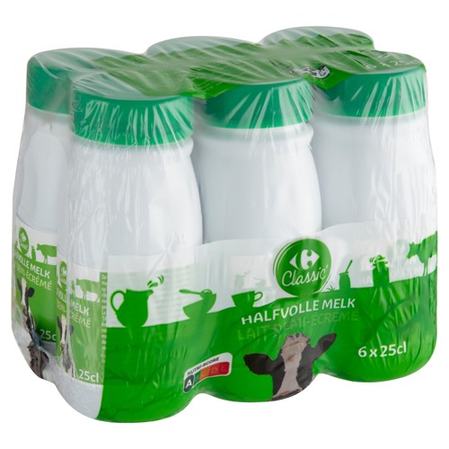 Carrefour Classic'' Lait Demi-Écrémé 6 x 25 cl