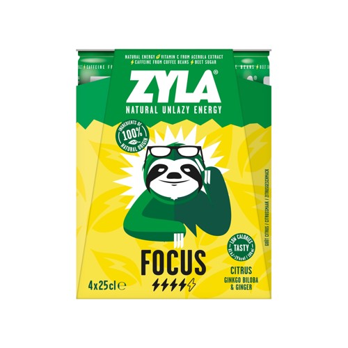 ZYLA FOCUS Citrus energy 4 x 25 cl