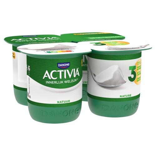 ACTIVIA Yaourt Nature - Pasteurisé - Probiotiques - 4x125g