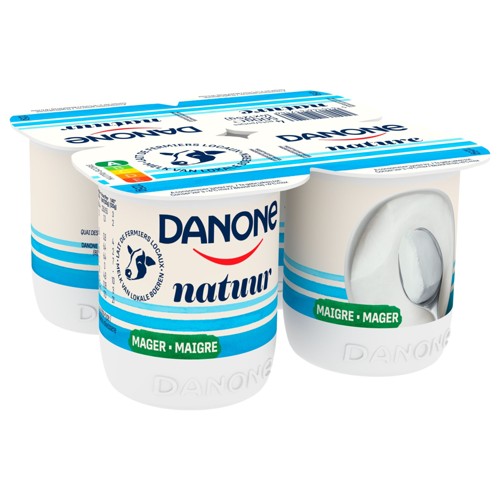 DANONE Yaourt Nature Maigre - Pasteurisé - 4x125 g