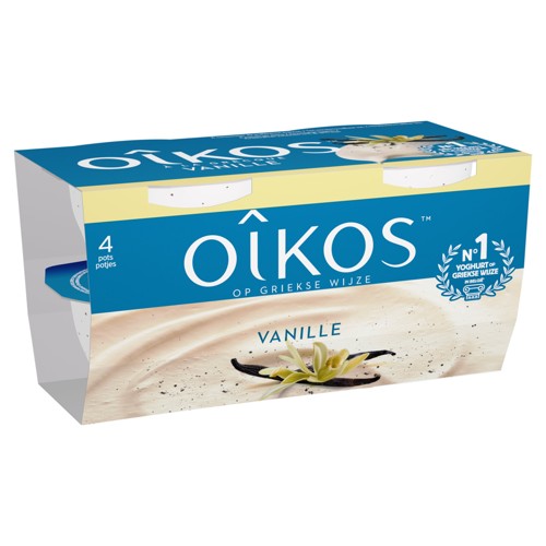 OIKOS DANONE Yaourt à la Grecque Vanille - Pasteurisé 4X115g