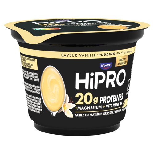 DANONE HIPRO 20g Proteines Pudding Saveur Vanille - Pasteurisé - 0% m.g.  200g