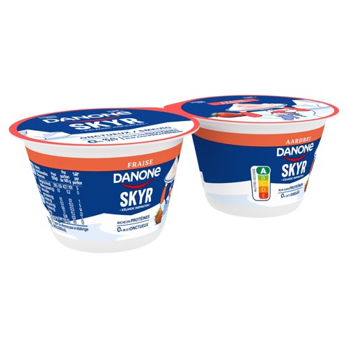Danone Skyr Onctueux Spécialité Laitière à la Fraise - Pasteurisé - 2x145 g