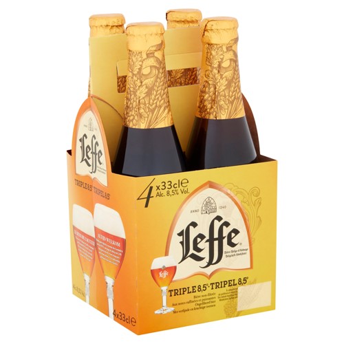 Leffe Triple 8.5° Bière Belge d''Abbaye Bouteilles 4 x 33 cl