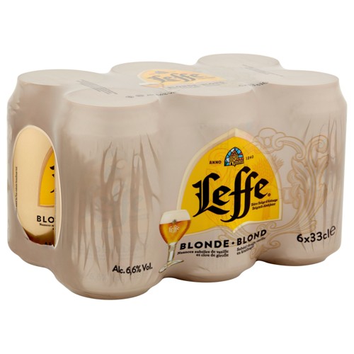 Leffe Bière Belge d''Abbaye Blonde Canettes 6 x 33 cl