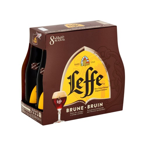Leffe Bière Belge d''Abbaye Brune Bouteilles 8 x 33 cl