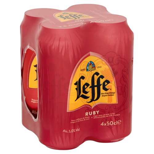 Leffe Bière Belge d''Abbaye Ruby Canettes 4 x 50 cl