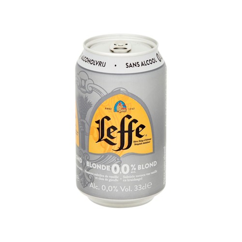 Leffe Bière Belge d''Abbaye Blonde 0.0% Alc. Canette 33 cl