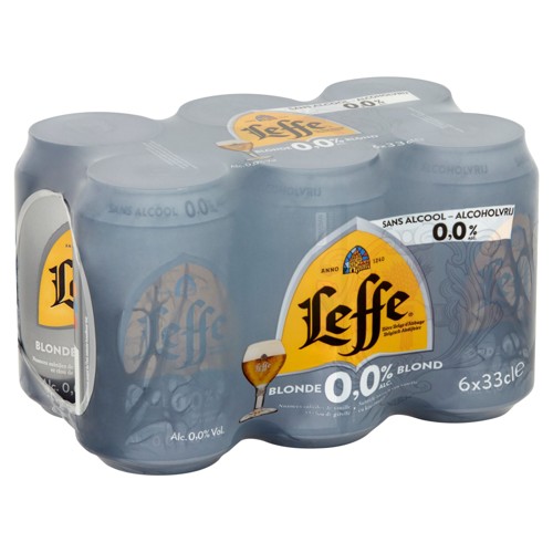 Leffe Bière Belge d''Abbaye Blonde 0.0% Alc. Canettes 6 x 33 cl