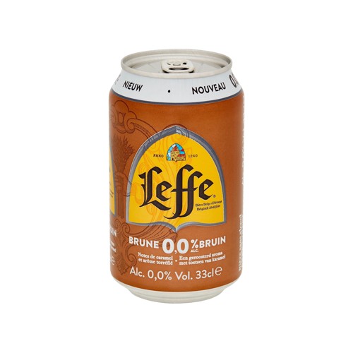Leffe Bière Belge d''Abbaye Brune 0.0% Alc. Canette 33 cl