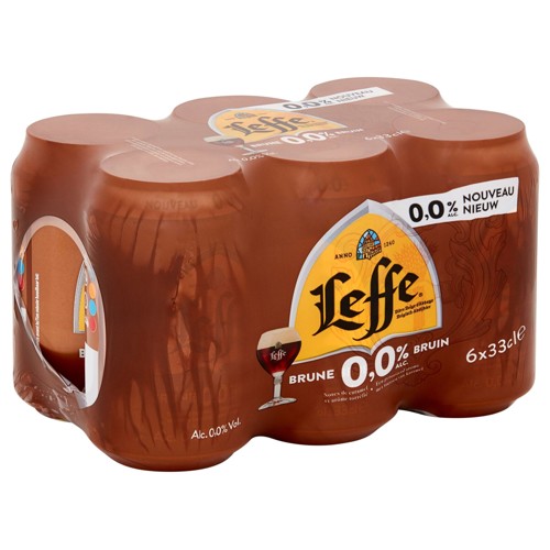 Leffe Bière Belge d''Abbaye Brune 0.0% Alc. Canettes 6 x 330 ml