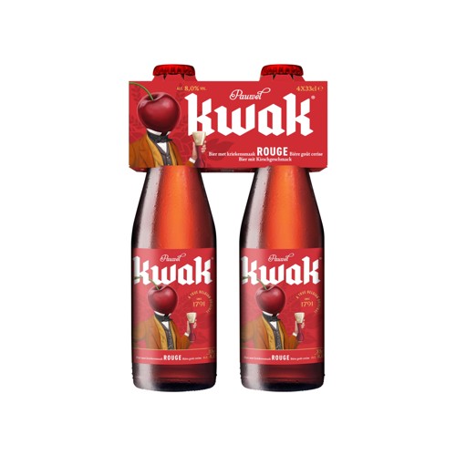 Kwak Rouge Bière Goût Cerise Bouteilles 4x33cl