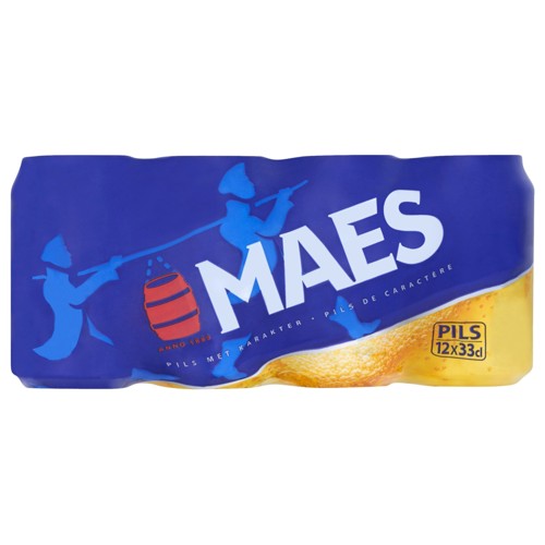 Maes Bière Blonde Pils 5.2% ALC 12 x 33 cl Canette