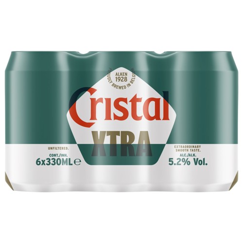 Cristal Xtra Bière blonde Pils 5.2% ALC 6x33cl Canette