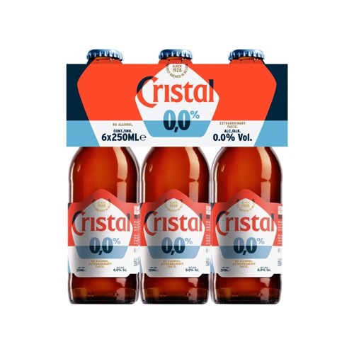 Cristal Bière blonde Pils Sans alcool 6x25cl Bouteille